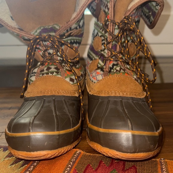 Khombu Multicolor Winter/Rain Duck Boots with leather & Fair Isle pattern size 9 - Picture 9 of 9